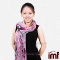 Cashmere & Modal Blend Girls Pink Leaf Flower Scarf Wraps